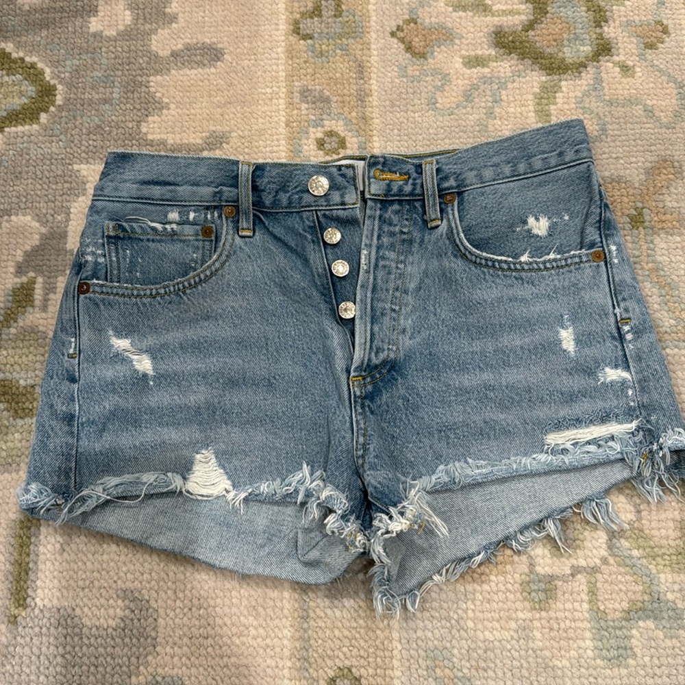 Distressed denim shorts! Premium denim that is perfect to dress up or down!